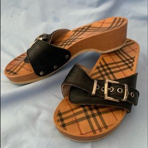 Authentic Burberry Wood Sandals